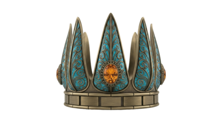 Isolated royal headwear with precious gemstones, an ornate fantasy treasure of elegant beauty