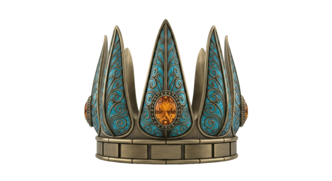 Isolated royal headwear with precious gemstones, an ornate fantasy treasure of elegant beauty