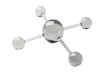 Isolated abstract crystal sculpture center with four rounded arms studio still life view