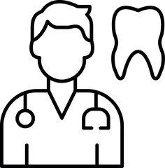 Dentist doctor. cartoon dentist icon. Dentist with teeth
