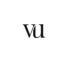 Elegant Monogram Logo, Classic Serif Initial Letters Design, Vintage Luxury Typography Emblem vu