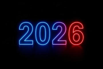 Futuristic New Year 2026 Neon Design
