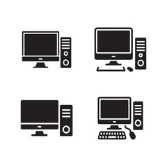 Desktop Computer Collection Office Solid Icons