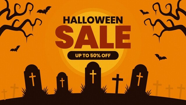 Scary Halloween Horror Graveyard Sale Discount Promo