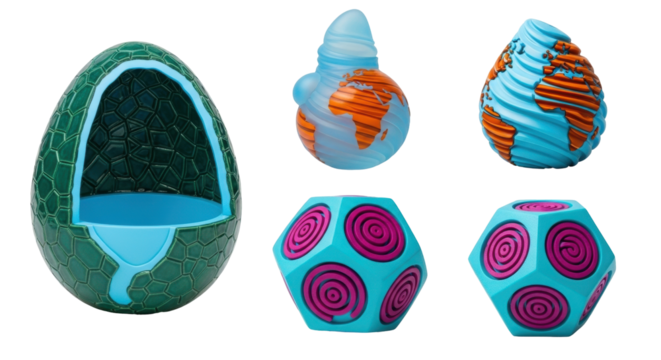 Isolated Colorful toys for child play group, fun designs, interactive design for education toy