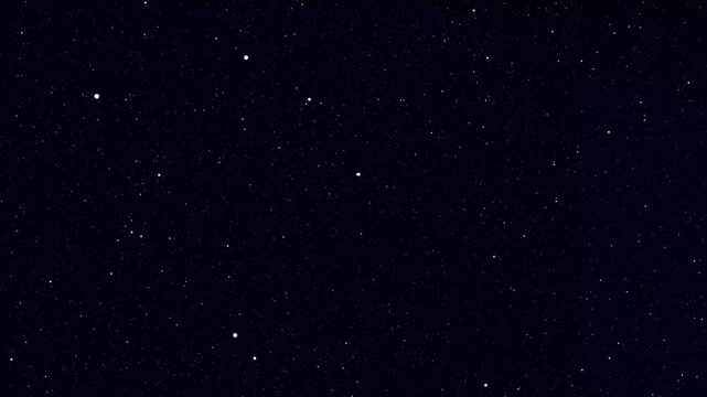Ethereal journey through star field in the dark sky. Outer space motion graphic for space science background.