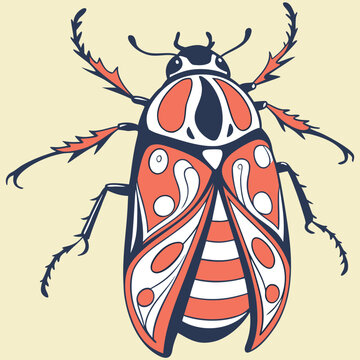 big size strepsiptera with silhouette style pro vector colorful design on colorful background