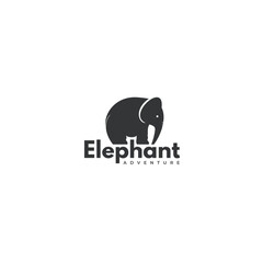 Fototapeta premium Bold elephant silhouette logo design perfect for adventure companies, animal conservation groups, or travel agencies seeking a memorable brand identity