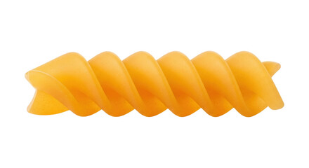 Isolated fusilli pasta, a short, spiral pasta shape with ridges, for food photography shot