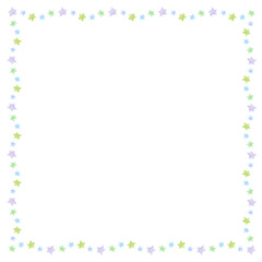 かわいい星形の水彩風フレーム　正方形