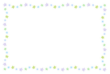 かわいい星形の水彩風フレーム