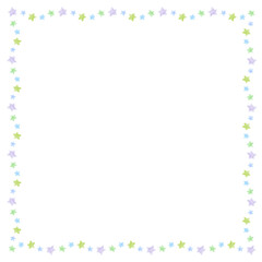 かわいい星形の水彩風フレーム　正方形