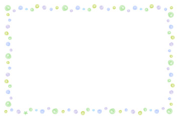 かわいい水玉の水彩風フレーム