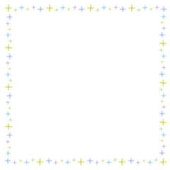 かわいいキラキラの水彩風フレーム　正方形