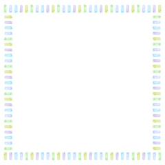 かわいい点線の水彩風フレーム　正方形