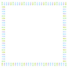 かわいい点線の水彩風フレーム　正方形