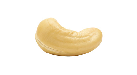 Isolated cashew nut with smooth texture, yellowish color and healthy source of fat in the diet