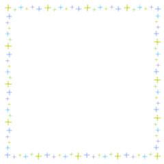 かわいいキラキラの水彩風フレーム　正方形