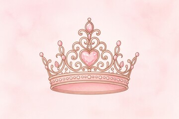 Elegant pink princess crown illustration.