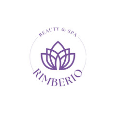 Elegant beauty and spa logo featuring a stylish lotus flower design, perfect for branding a modern wellness business or creating a luxurious spa experience
