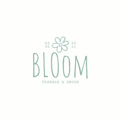 Elegant floral boutique logo offering modern decor and blooms for sophisticated events and businesses, perfect for branding and marketing materials