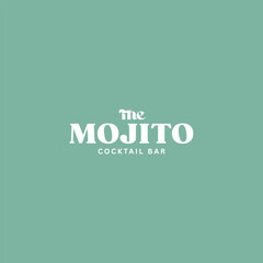 Stylish logo for a trendy mojito cocktail bar, perfect for branding, advertising, or social media promotion with a fresh, modern vibe