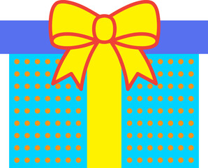  Illustrated Polka Dot Gift with Big Bow.