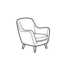 Elegant modern chair design furniture showcase minimalist style isolated on transparent background
