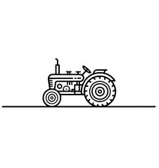 Vintage tractor hand drawn sketch in doodle style illustration	