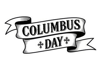 Illustration of columbus day banner isolated on white background