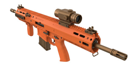 Isolated tactical modern assault weapon with sight, compact rifle design for sport shooting