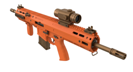 Isolated tactical modern assault weapon with sight, compact rifle design for sport shooting