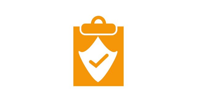 Business tax file glyph icon design. animation the protection mark symbol. Compliance Framework background .