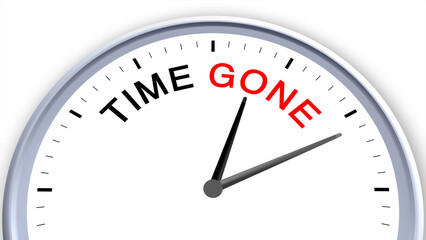 Time gone concept illustrated on a clock, symbolizing past moments, reflection, fleeting time, and mindfulness, capturing the essence of lost or passed time with a clean minimal illustrative design