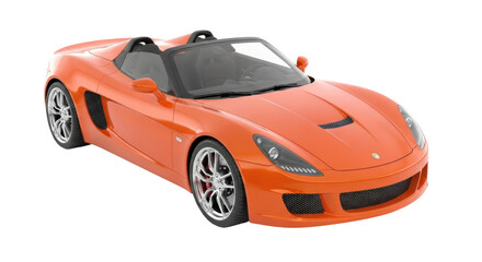 Naklejka premium Isolated orange convertible car, modern style, shiny vehicle ready for sale, transportation