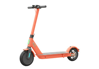 Isolated orange electric scooter with gray accents, modern urban mobility and green transport