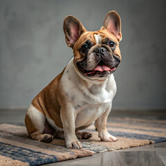 Fototapeta premium A charming French Bulldog with a playful personality, distinctive bat-like ears