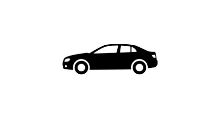 Fototapeta premium Small compact car shape black white icon