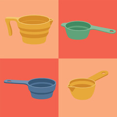 set illustration vector graphic of measuring cup