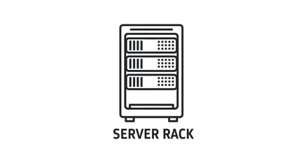 Server rack icon isolated on white background
