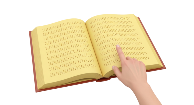 Isolated Braille book learning accessibility reading for visually impaired education