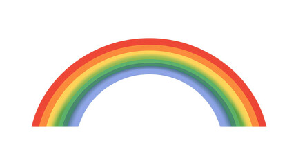 Bright and Simple Rainbow Arc Illustration with Seven Bold Colors on Flat Background