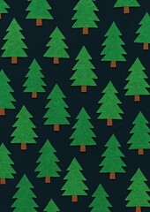 Obraz premium Patterned evergreen trees design