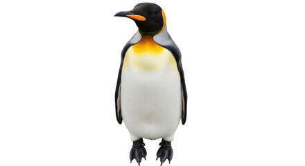 Isolated King Penguin, large flightless bird with distinctive plumage in a full shot view