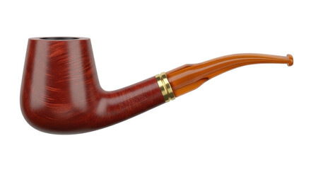Isolated tobacco smoking pipe made of wood and acrylic, still life of an old classic