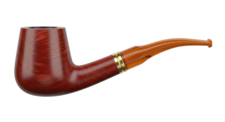 Isolated tobacco smoking pipe made of wood and acrylic, still life of an old classic