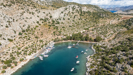 Aerial View of Serce Harbor and Sailboats in Marmaris, Turkey © Suzi