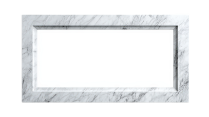 White Marble Frame with Grey Veins for Elegant Decoration and Display Purposes
