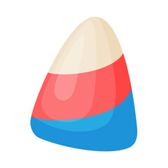 Halloween Candy corn. flat vector style. festive decorative candy. Halloween, any celebration or holiday. Cute and sweet. Ideal for packaging, greeting cards, posters, stickers, decorations.