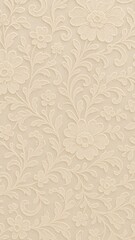 Fototapeta premium Elegant floral embossed beige mobile wallpaper